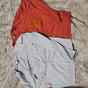 J. Crew Gray and Orange Cardigans